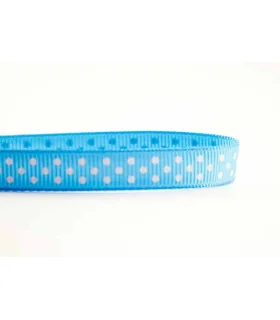 Grosgrain Lunares azul bebe/blanco 9mm