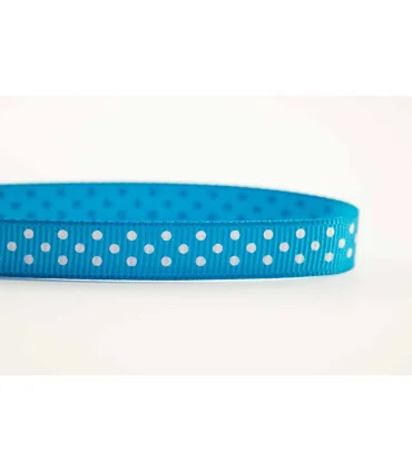 Grosgrain Lunares rosa chicle/blanco 9mm