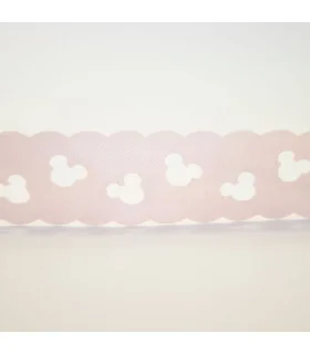 Minnie Mouse Rosa Flores Satinada 25mm