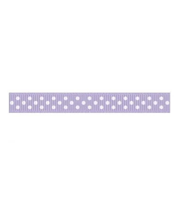 Grosgrain Lunares lila fresco/blanco 9mm