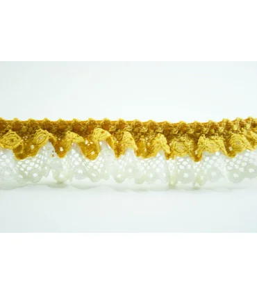 FRUNCIDO CON PUNTILLA BICOLOR 