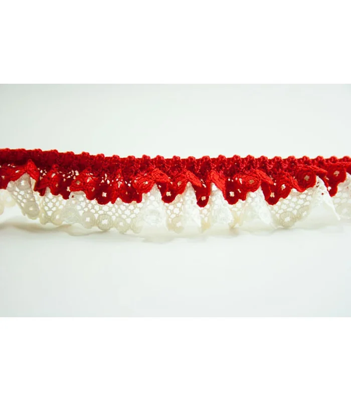 FRUNCIDO CON PUNTILLA BICOLOR 