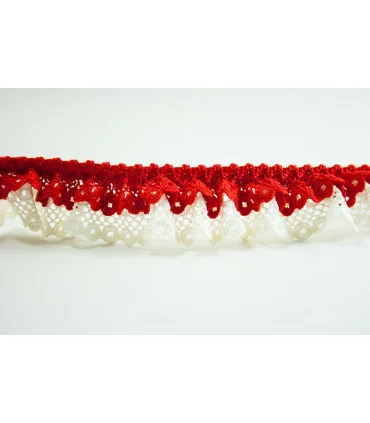 FRUNCIDO CON PUNTILLA BICOLOR 