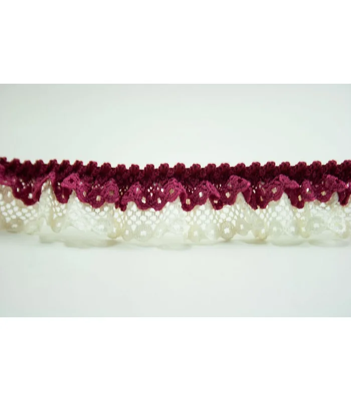 FRUNCIDO CON PUNTILLA BICOLOR 