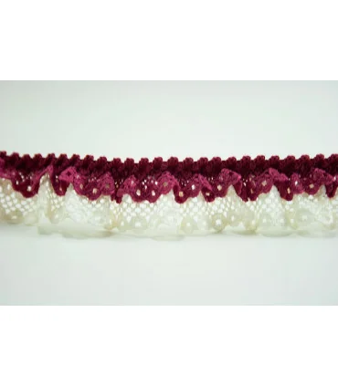 FRUNCIDO CON PUNTILLA BICOLOR 