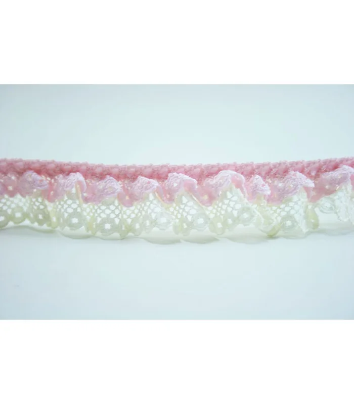 FRUNCIDO CON PUNTILLA BICOLOR 