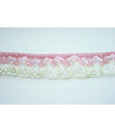 FRUNCIDO CON PUNTILLA BICOLOR 