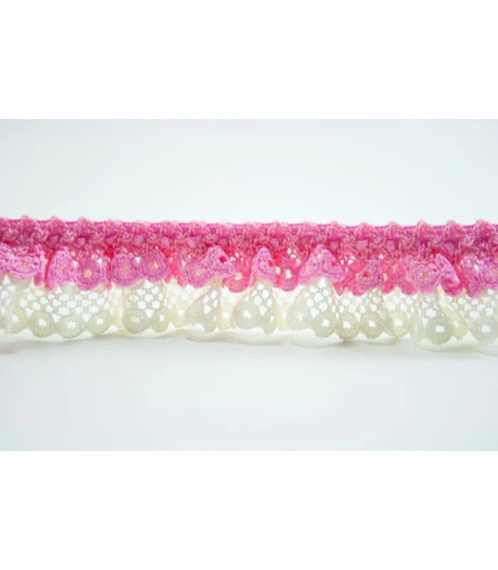 FRUNCIDO CON PUNTILLA BICOLOR 