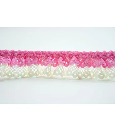 FRUNCIDO CON PUNTILLA BICOLOR 