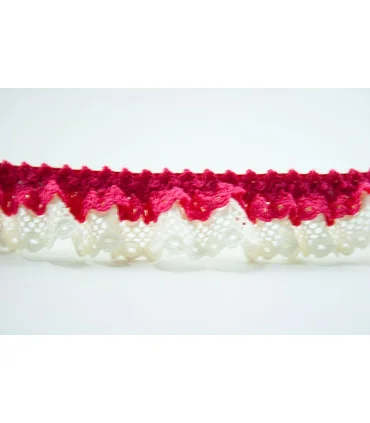 FRUNCIDO CON PUNTILLA BICOLOR 