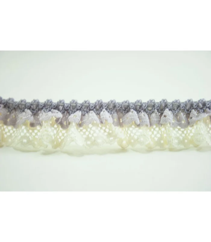 FRUNCIDO CON PUNTILLA BICOLOR 