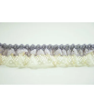 FRUNCIDO CON PUNTILLA BICOLOR 