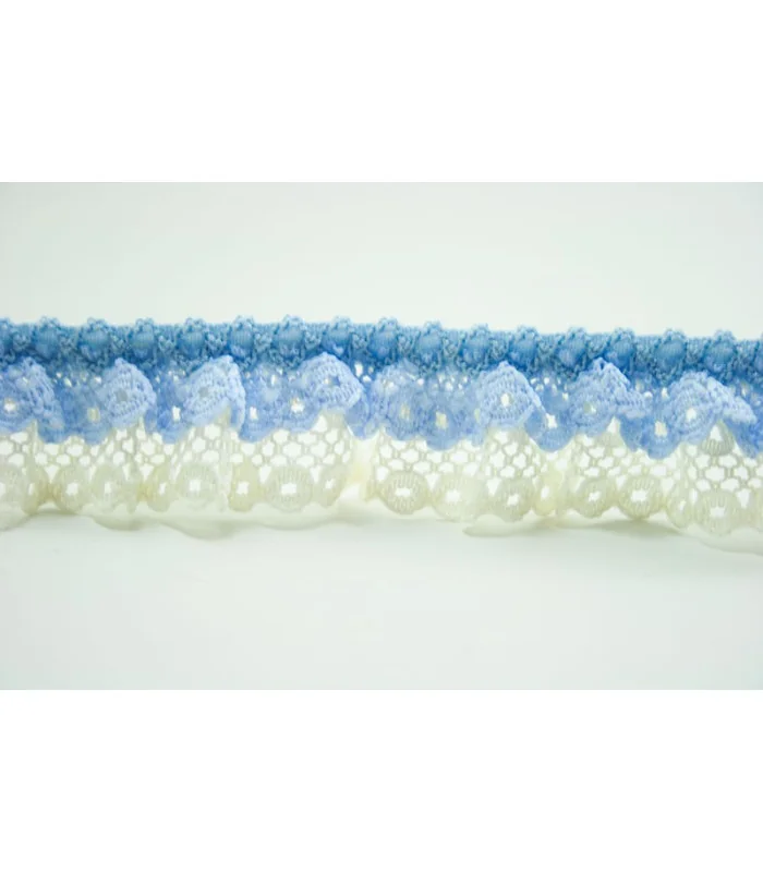 FRUNCIDO CON PUNTILLA BICOLOR 