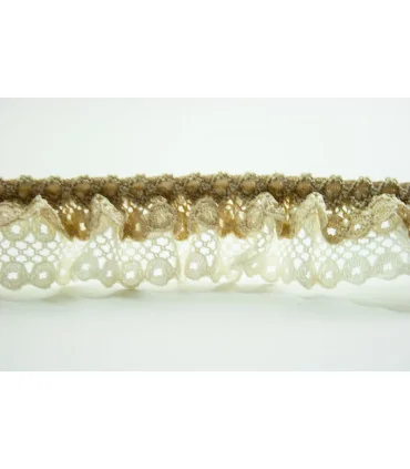 FRUNCIDO CON PUNTILLA BICOLOR 