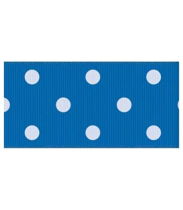 Lunares cobalto/blanco 38mm
