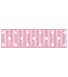 Lunares Grandes Rosa bebe/Blanco 22mm