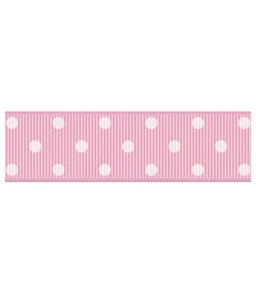 Lunares Grandes Rosa bebe/Blanco 22mm