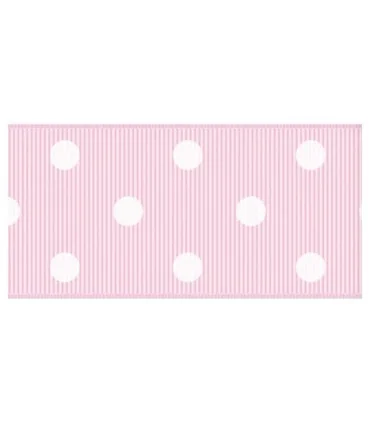 Lunares rosa bebé/blanco 38mm