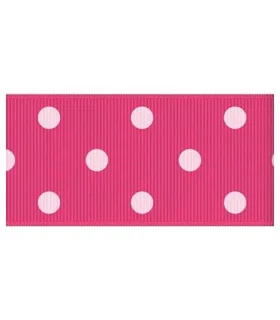 Lunares azalea/blanco 38mm
