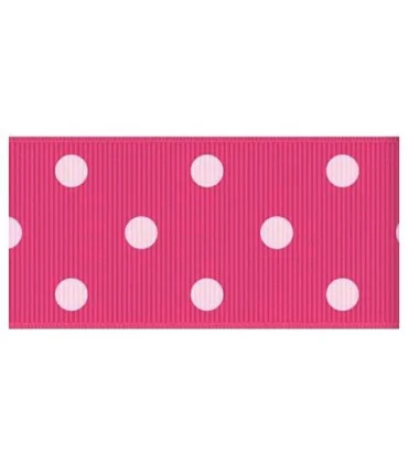 Lunares azalea/blanco 38mm