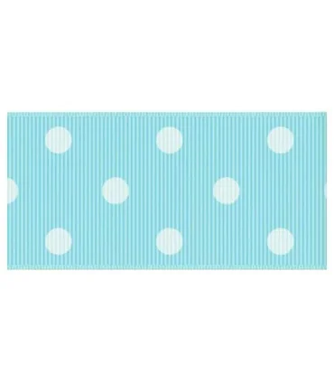 Lunares agua/blanco 38mm