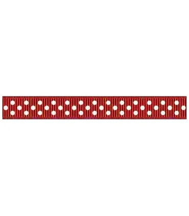 Grosgrain Lunares burdeos/blanco 9mm