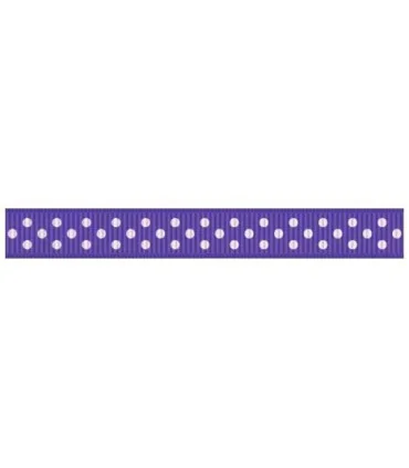 Grosgrain Lunares Morado/blanco 9mm