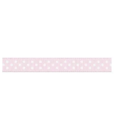 Grosgrain Lunares rosa bebe/blanco 9mm