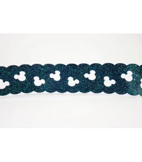 Minnie troquelada SATINADA GLITTER 30mm - MARINO