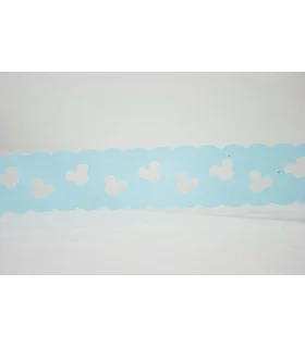 Minnie troquelada SATINADA GLITTER 30mm - AZUL BEBÉ