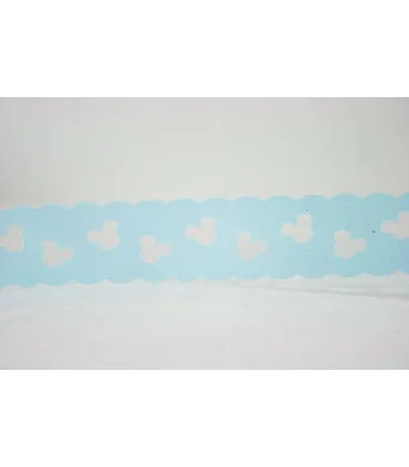 Minnie troquelada SATINADA GLITTER 30mm - AZUL BEBÉ