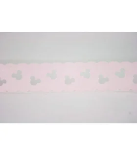 Minnie troquelada SATINADA GLITTER 30mm - ROSA BEBÉ