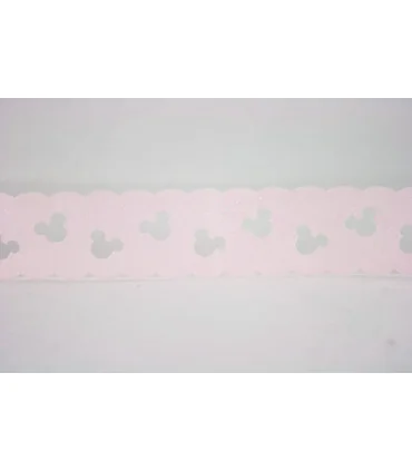 Minnie troquelada SATINADA GLITTER 30mm - ROSA BEBÉ