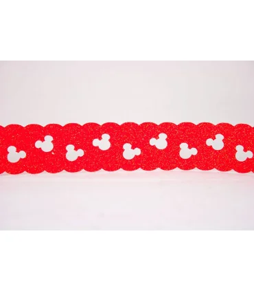 Minnie troquelada SATINADA GLITTER 30mm - ROJO