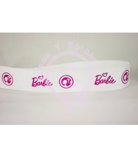 BARBIE BLANCA/METALIZADO FUCSIA 22MM