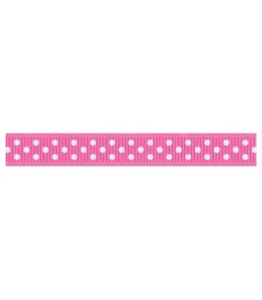 Grosgrain Lunares rosa intenso/blanco 9mm