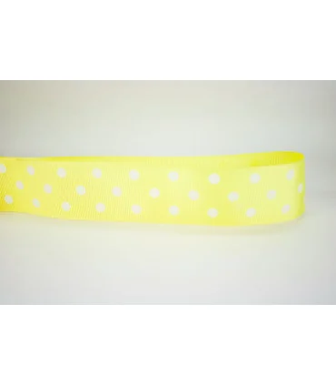 Lunares amarillo suave/blanco 38mm