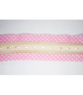 ENCAJE CON ENTREDOS LUNARES 60MM - Varios colores
