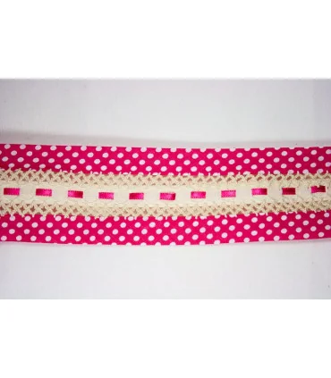 ENCAJE CON ENTREDOS LUNARES 60MM - Varios colores