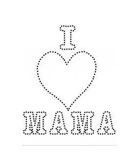 TRANSFER STRASS I LOVE MAMA 14*18CMS