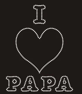 TRANSFER STRASS I LOVE PAPA 14*18CMS
