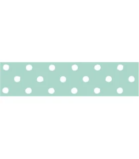 Lunares grandes verde menta/blanco 22mm