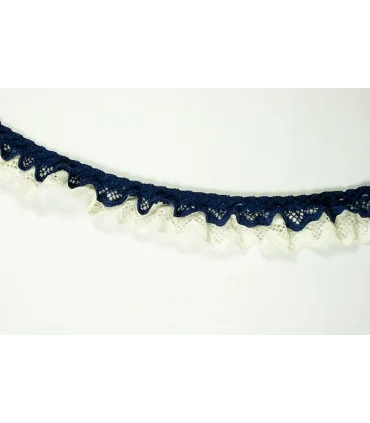 FRUNCIDO CON PUNTILLA BICOLOR 