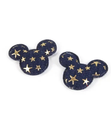 PACK DE 3 APLIQUES DENIM MICKEY OSCURO/ORO 45mm
