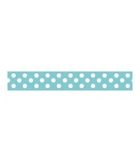 Grosgrain Lunares agua/blanco 9mm