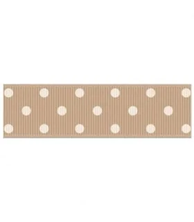 Lunares grandes Camel/blanco 22mm