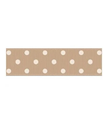 Lunares grandes Camel/blanco 22mm