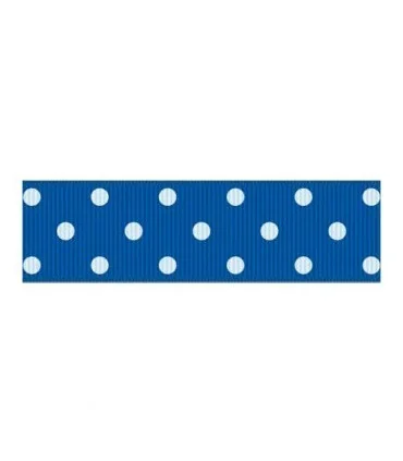 Lunares grandes Azul Eléctrico/blanco 22mm