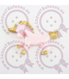 UNICORNIO ROSA/DORADO 20*30MM