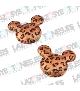 PACK DE 2 APLIQUES MICKEY LEOPARDO 40*50mm
